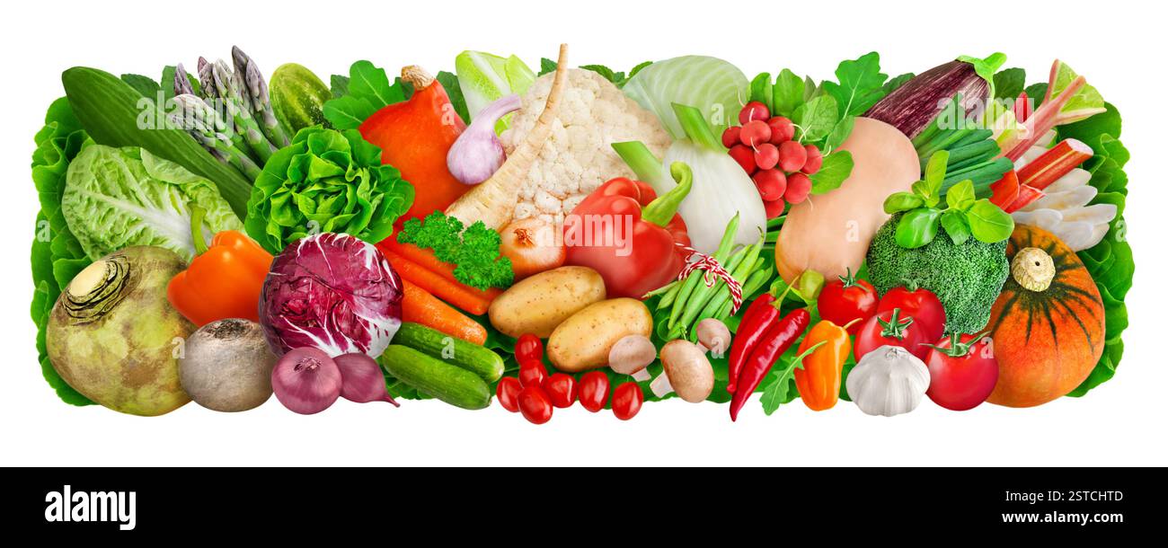 Fresh vegetables isolated on white background Stock Photo