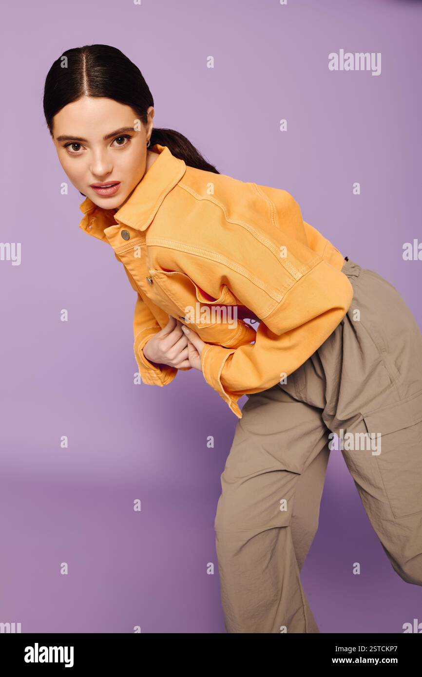 Young woman playfully showcases hi-res stock photography and images - Alamy