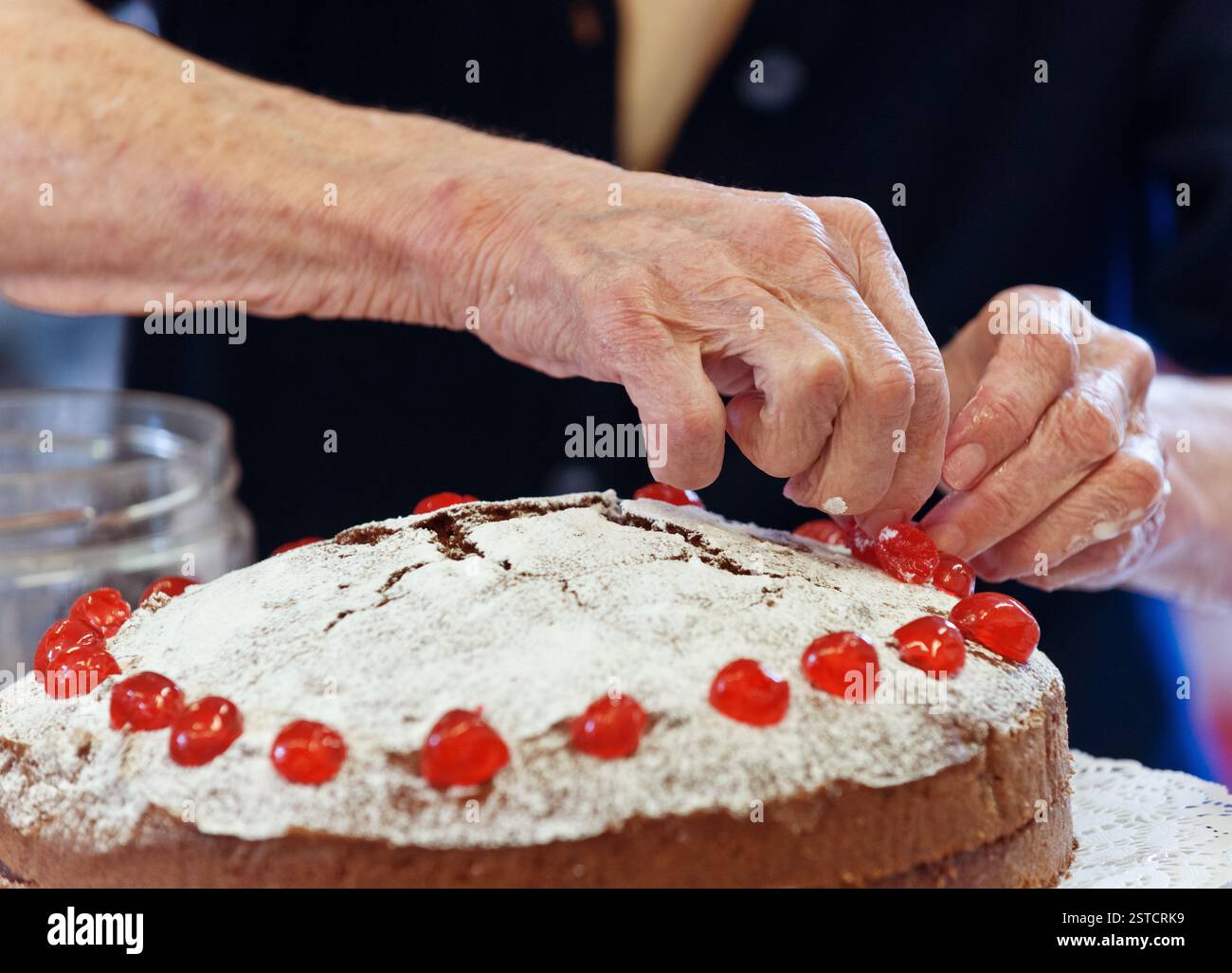 Hands woman place cake hi-res stock photography and images - Alamy
