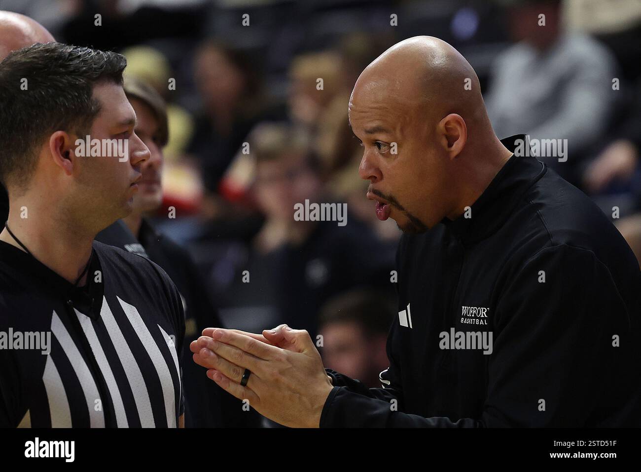 SPARTANBURG, SC - FEBRUARY 15: Wofford Terriers head coach Dwight Perry ...