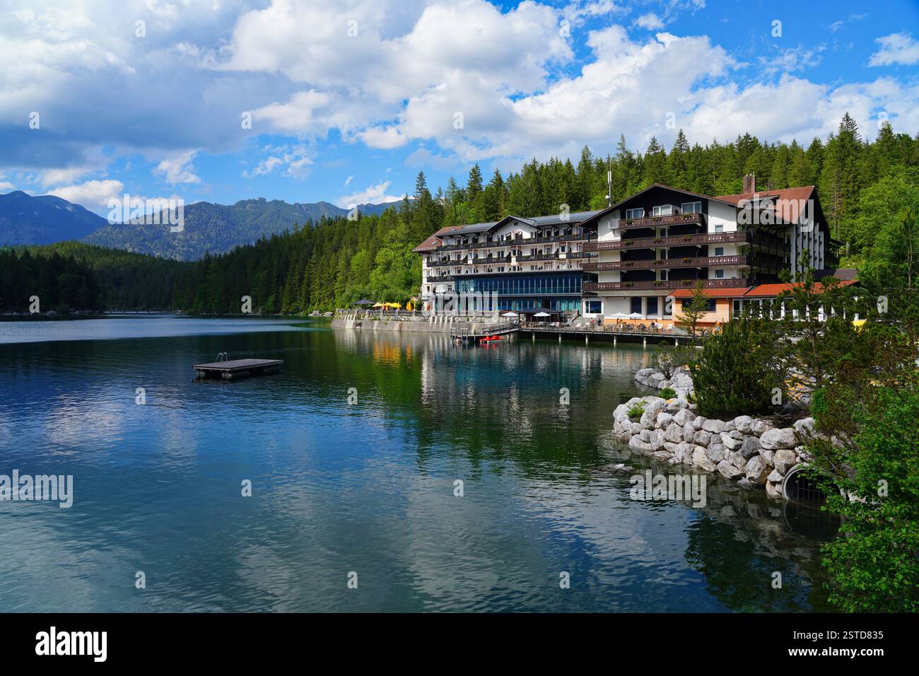 EIBSEE GERMANY 6 JUN 2024 Summer View Of The Eibsee Hotel On Lake 