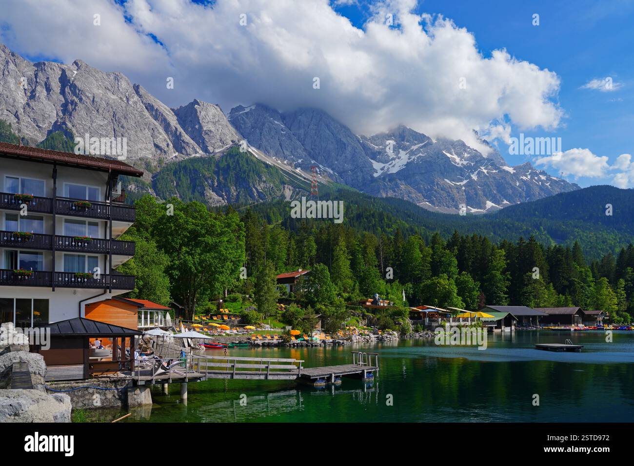 EIBSEE GERMANY 6 JUN 2024 Summer View Of The Eibsee Hotel On Lake EIBSEE GERMANY 6 JUN 2024 Summer View Of The Eibsee Hotel On Lake