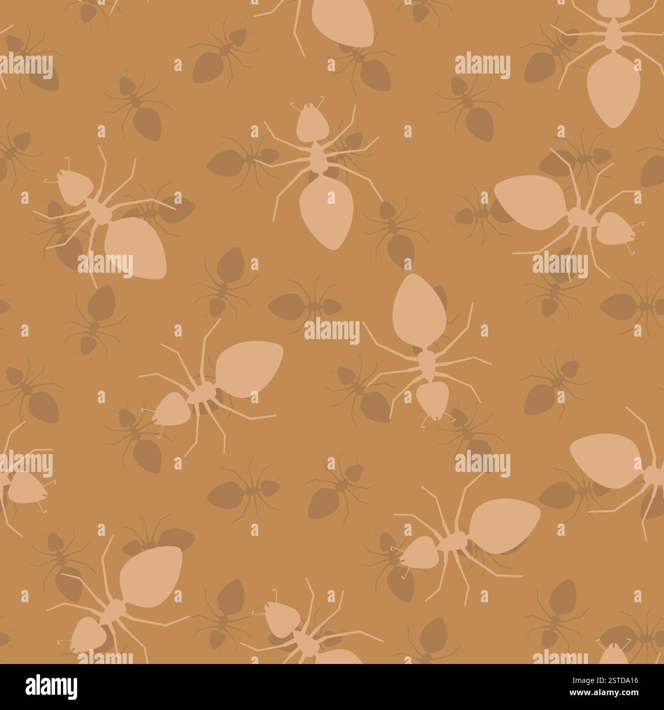 Simple seamless texture - ants Stock Photo