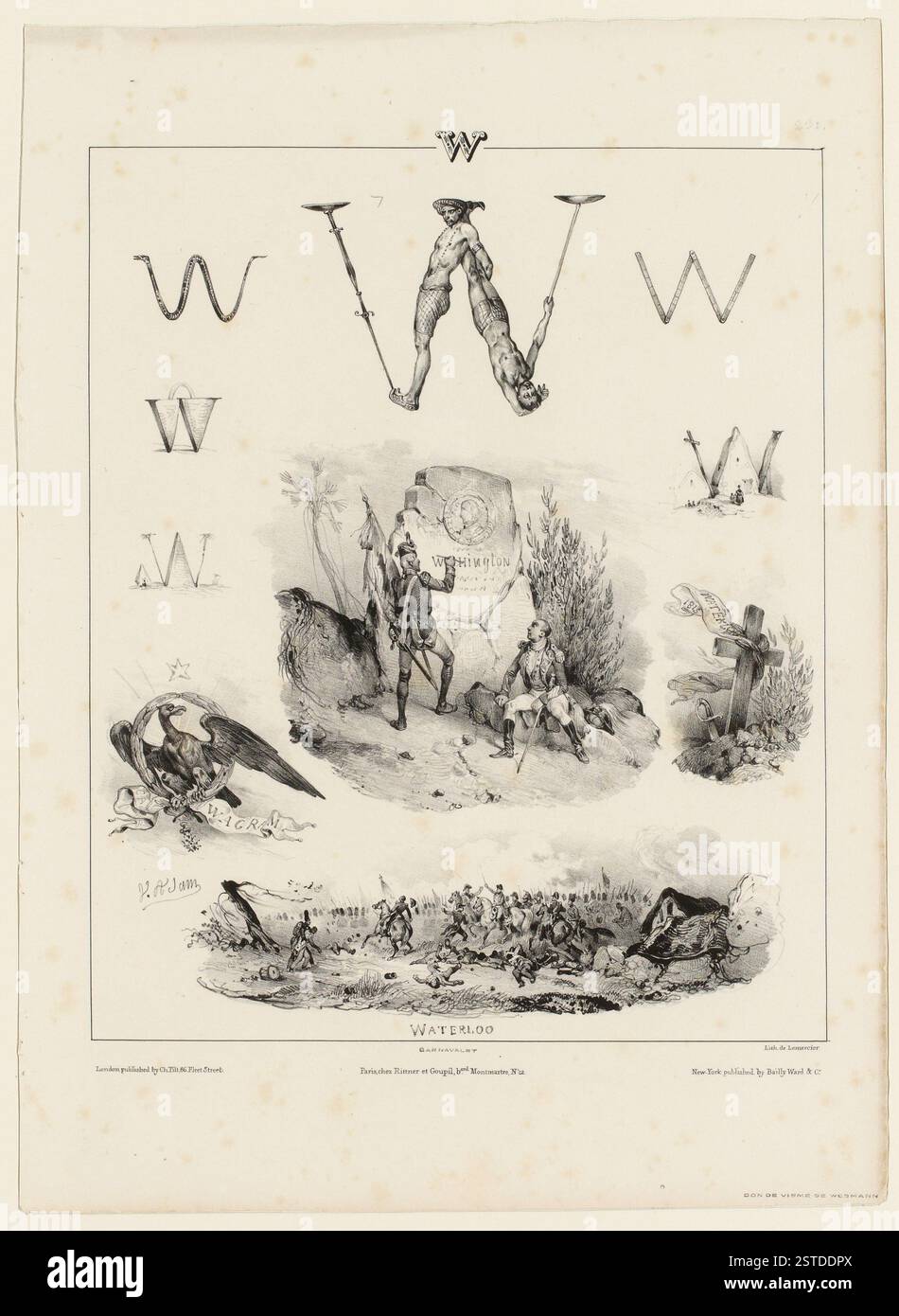 Various scenes representing the letter W, or whose name begins with ...