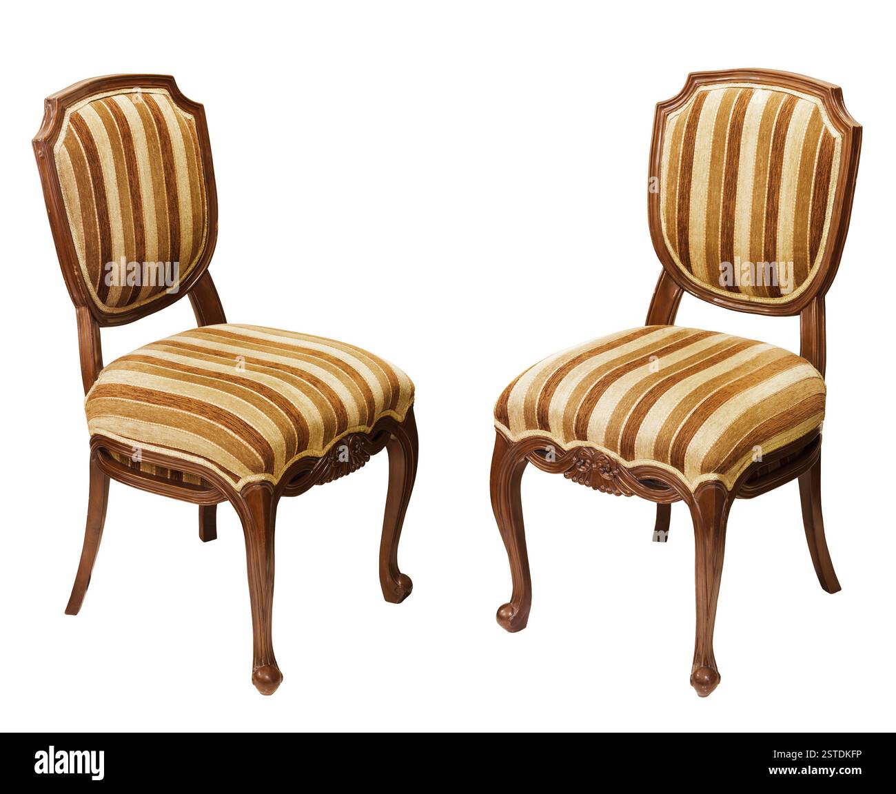 Antique wooden chairs isolated on white background Stock Photo - Alamy