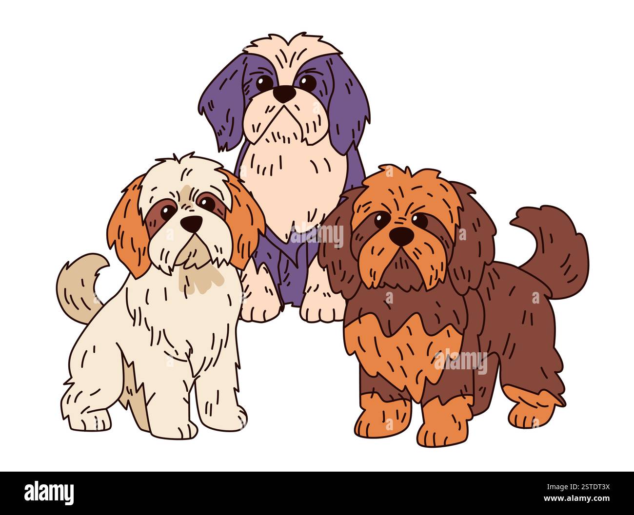3dogs Vector Three small dogs Stock Vector Images - Alamy