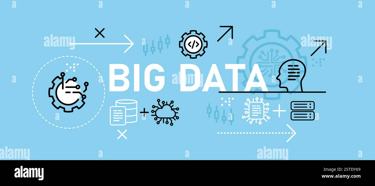 Big data conceptual capturing maintenance database development storage management software network connection cloud programming icon design concept Stock Vector