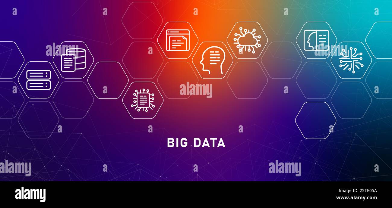 Big data gradient header modern technology system database server ...