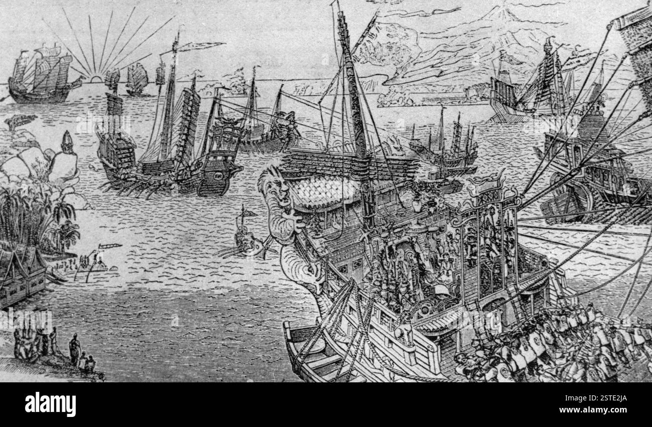 The ship of Marco Polo, illustration from Cordier, The Book of Ser ...
