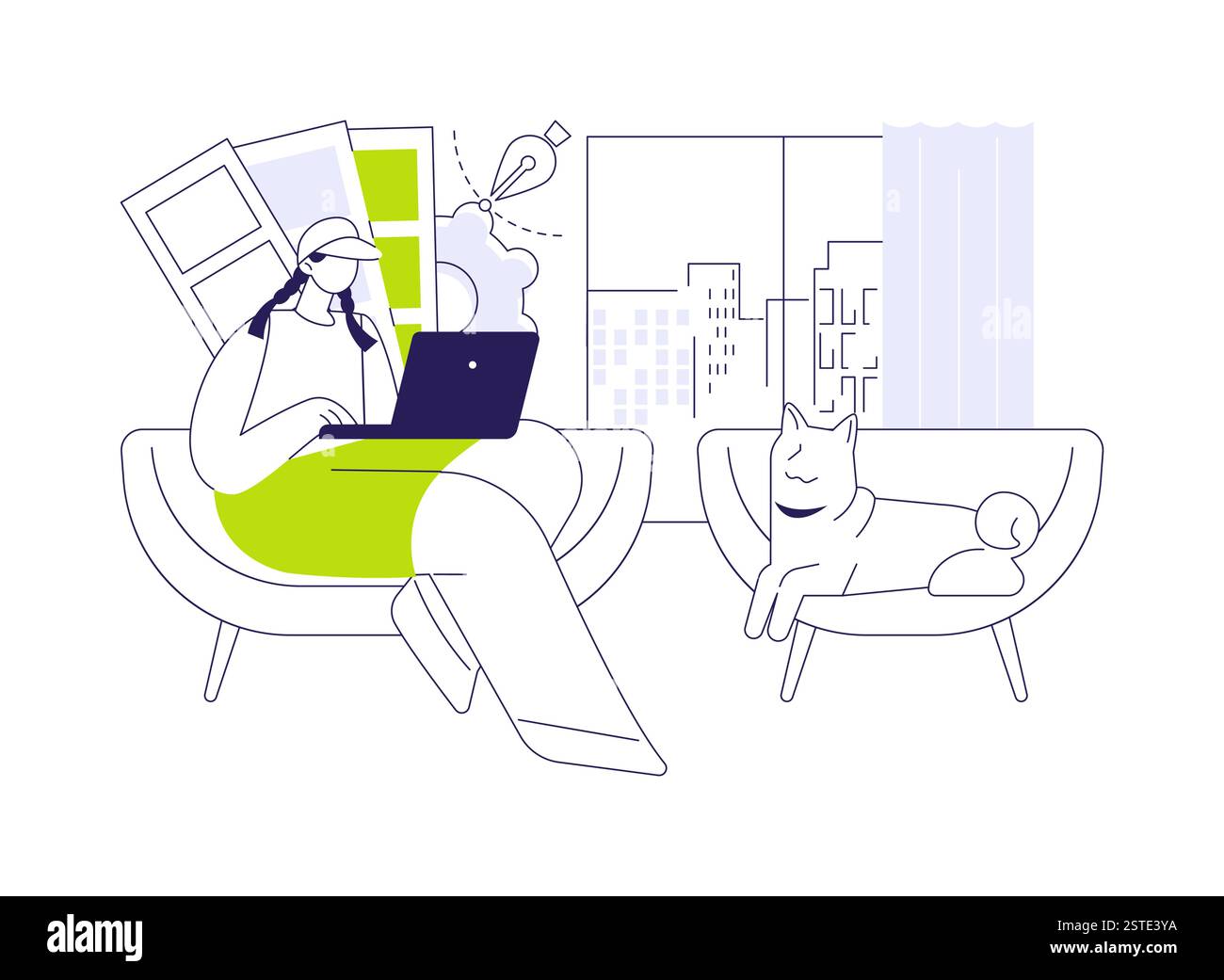Graphic designer abstract concept vector illustration Stock Vector ...