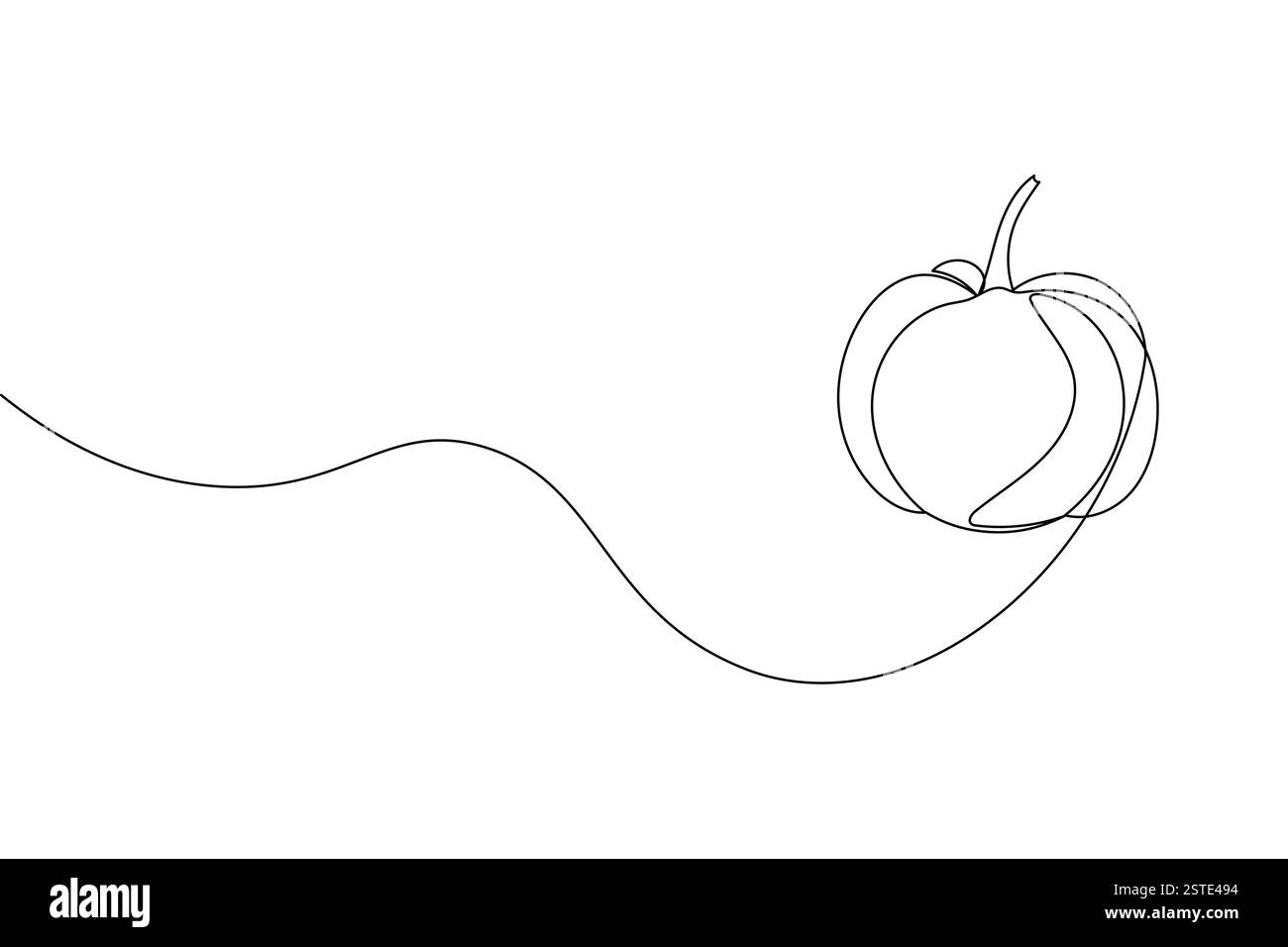 Pumpkin continuous one line drawing and minimalist style isolate ...