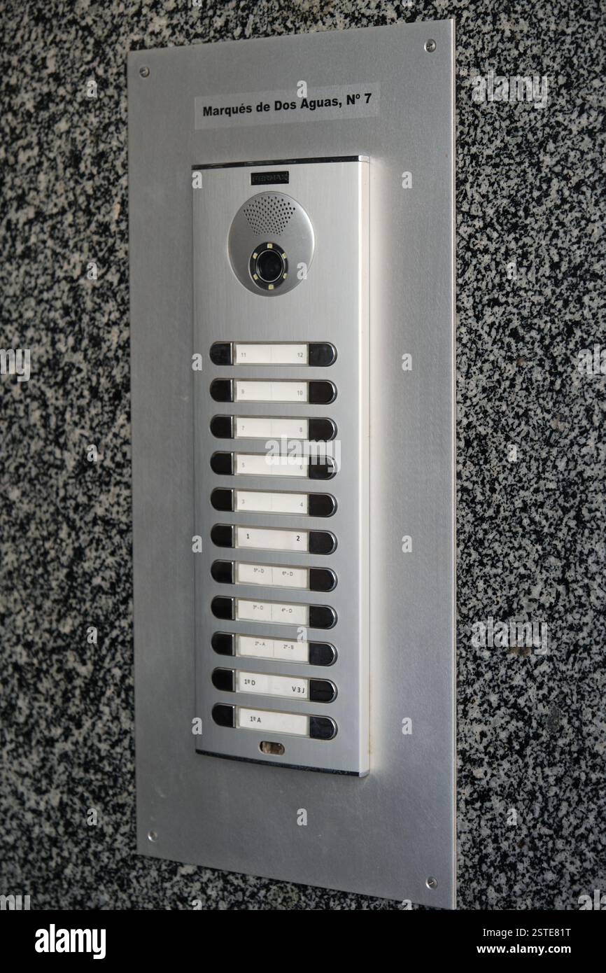 Grey marble modern intercom panel with camera Stock Photo - Alamy