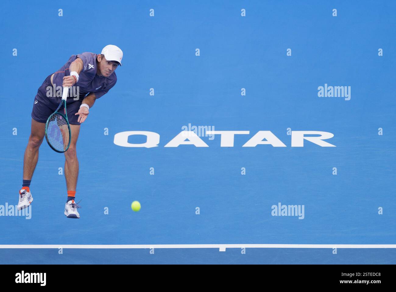 Doha, Qatar. 18th Feb, 2025. Alex De Minaur of Australia during the