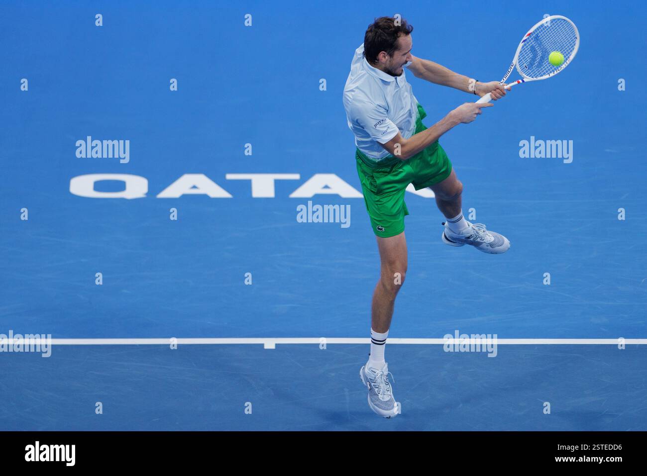 Doha, Qatar. 18th Feb, 2025. Daniil Medvedev of Russia during the 2025