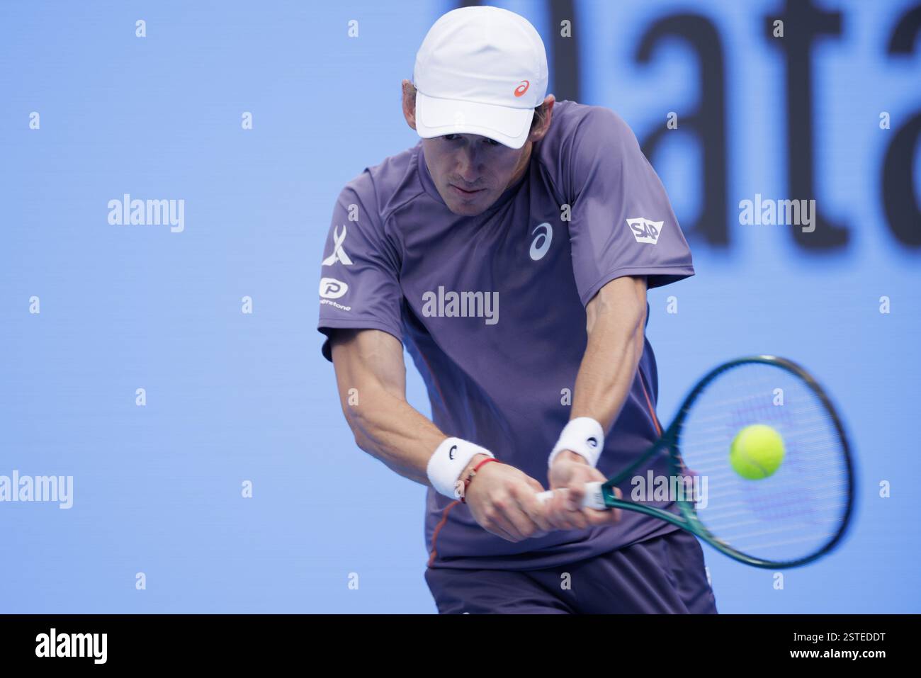 Doha, Qatar. 18th Feb, 2025. Alex De Minaur of Australia during the