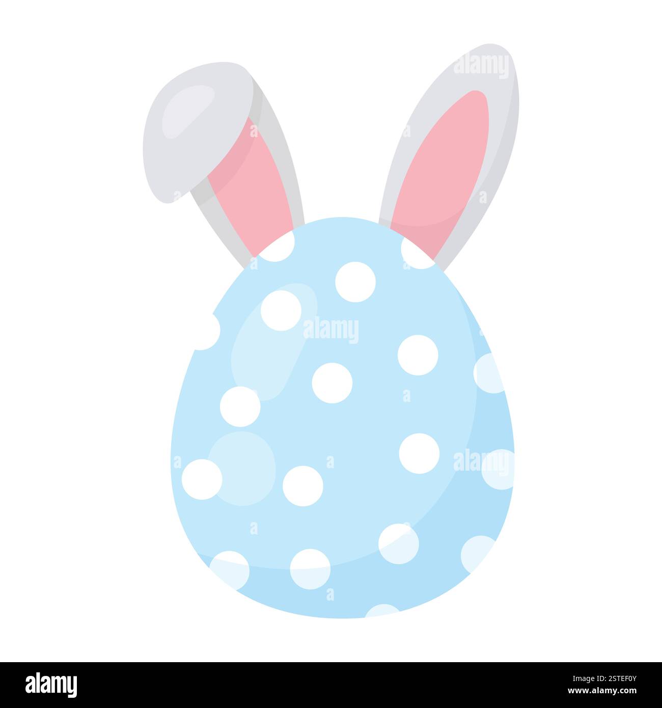 Easter egg with bunny ears. Vector illustration in flat style. Stock Vector