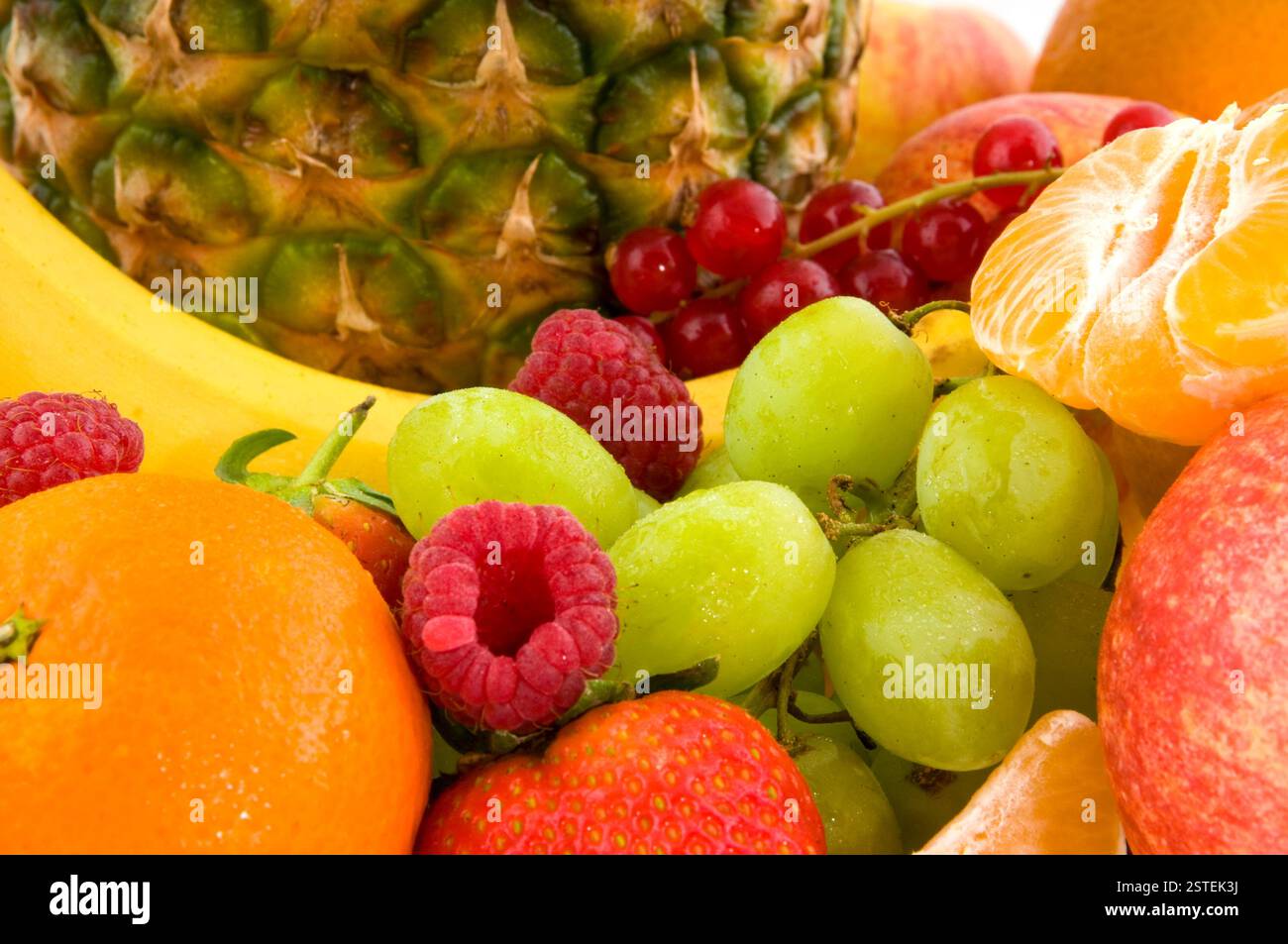 Scale with fruit for diet Stock Photo