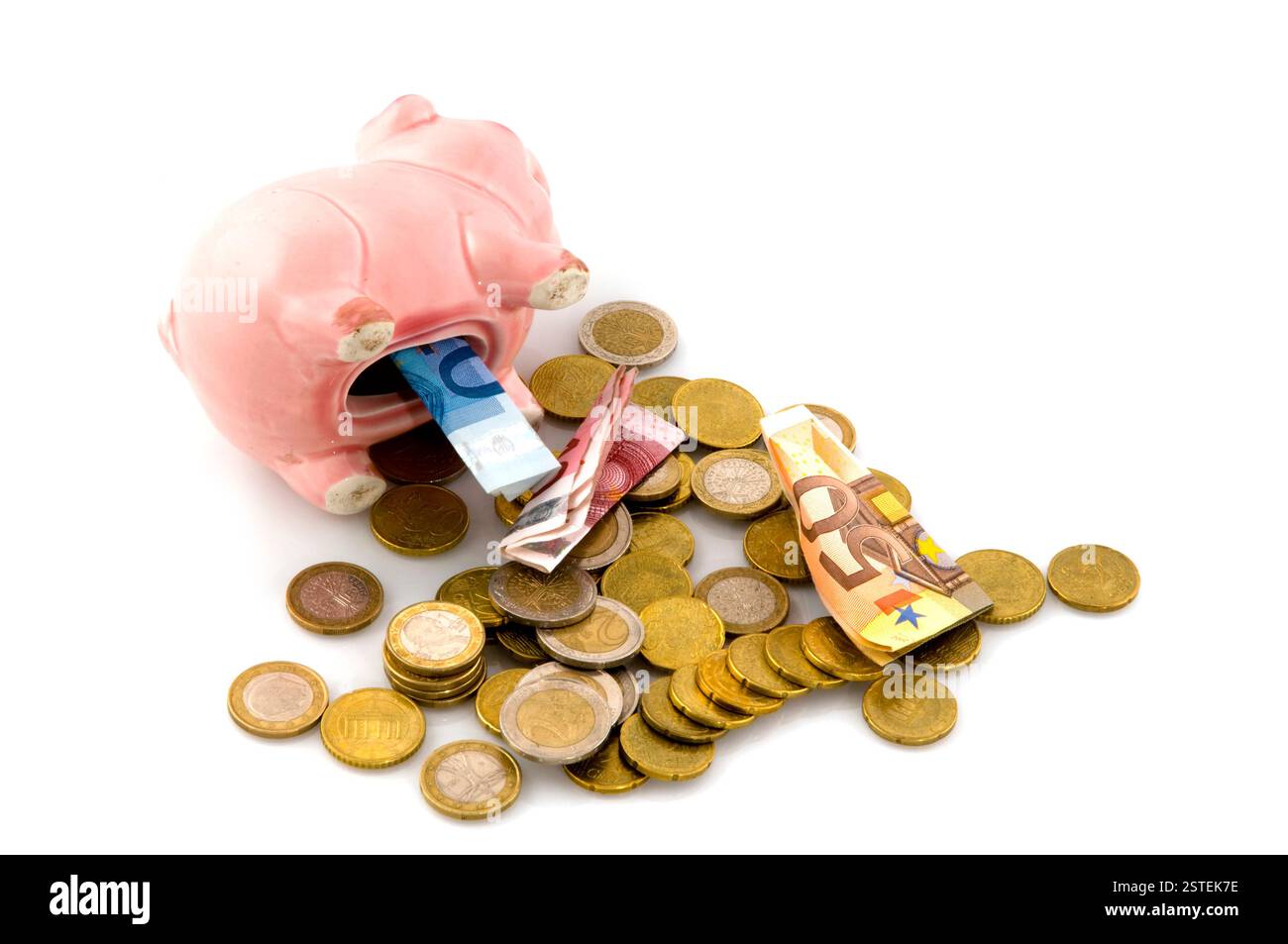 Empty the piggy bank Stock Photo - Alamy