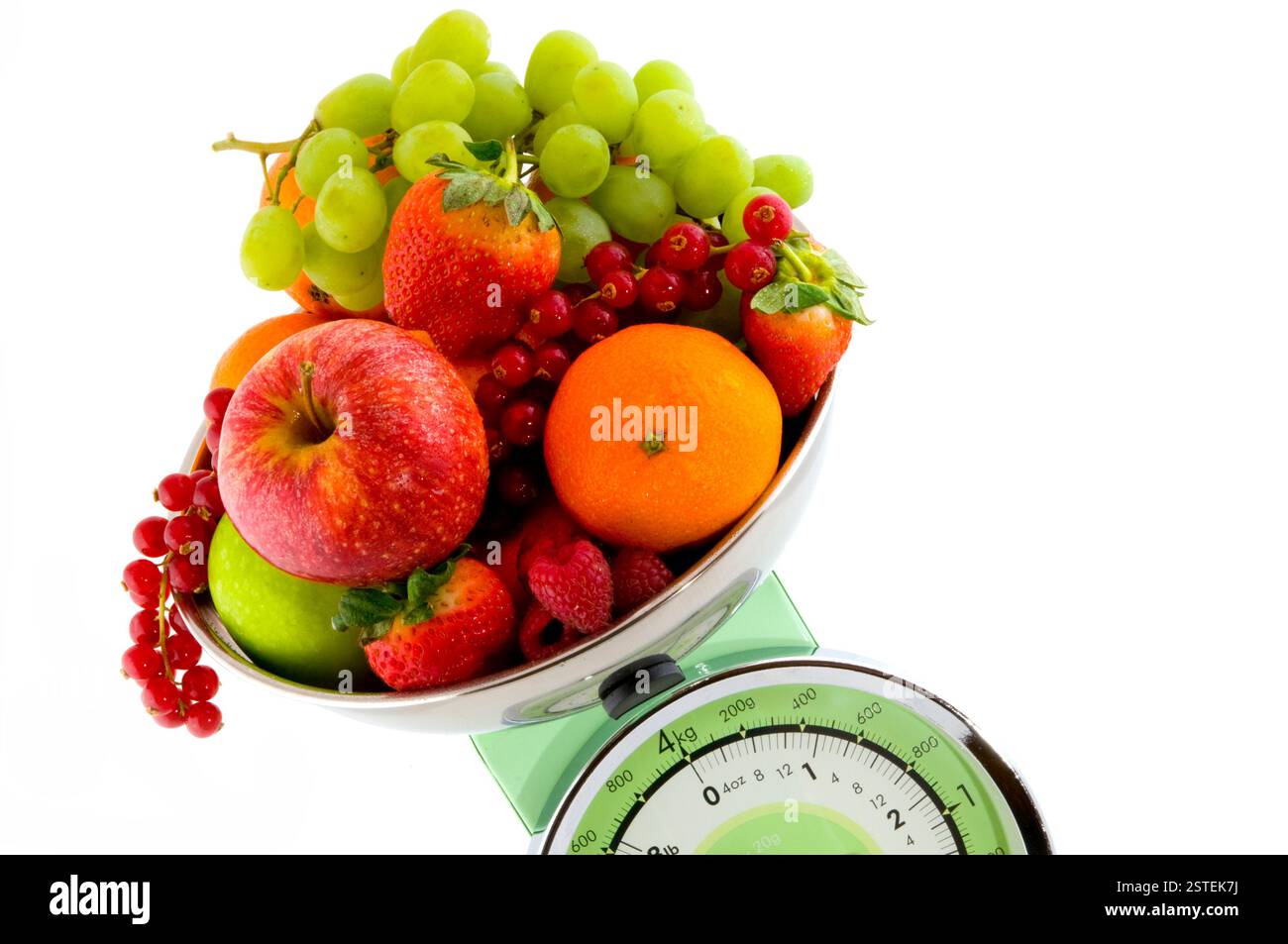 Scale for the kitchen with fruit Stock Photo