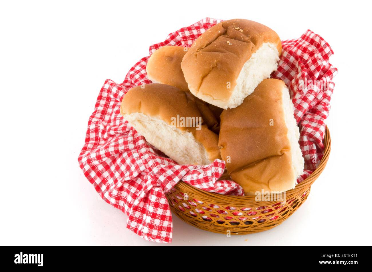 Bread rolls in a basket Stock Photo