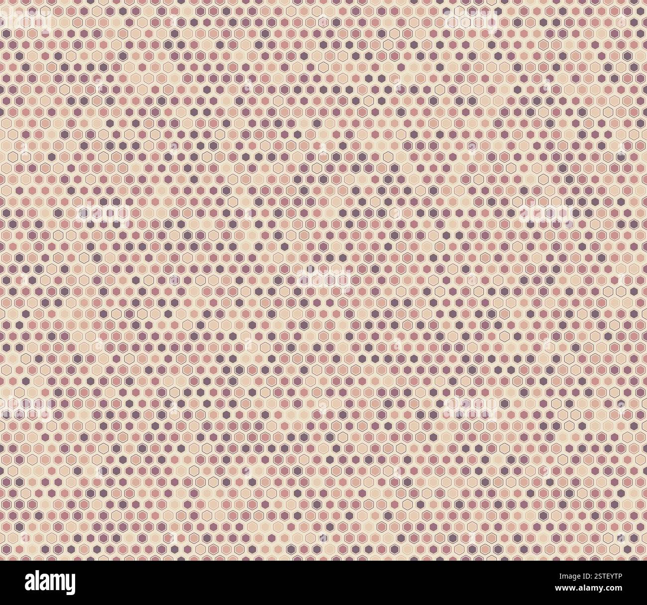 Tileable hexagon background. Rounded hexagons mosaic cells with padding and inner solid cells. Small hexagon geometric shapes. Stock Vector
