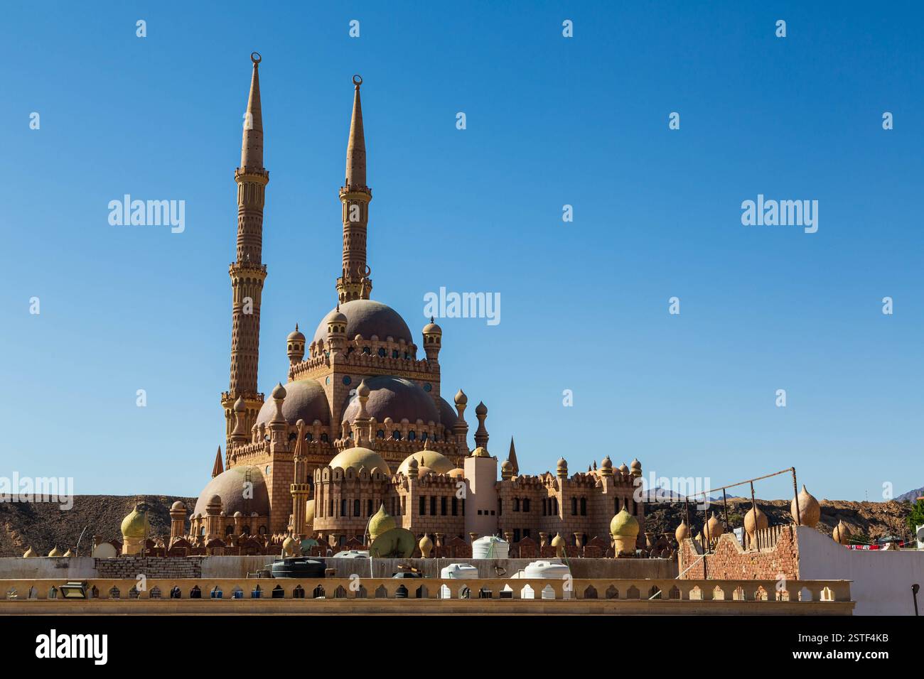 Aerial view of Al Mustafa Mosque in the Old Town, Sharm El Sheikh Stock Photo