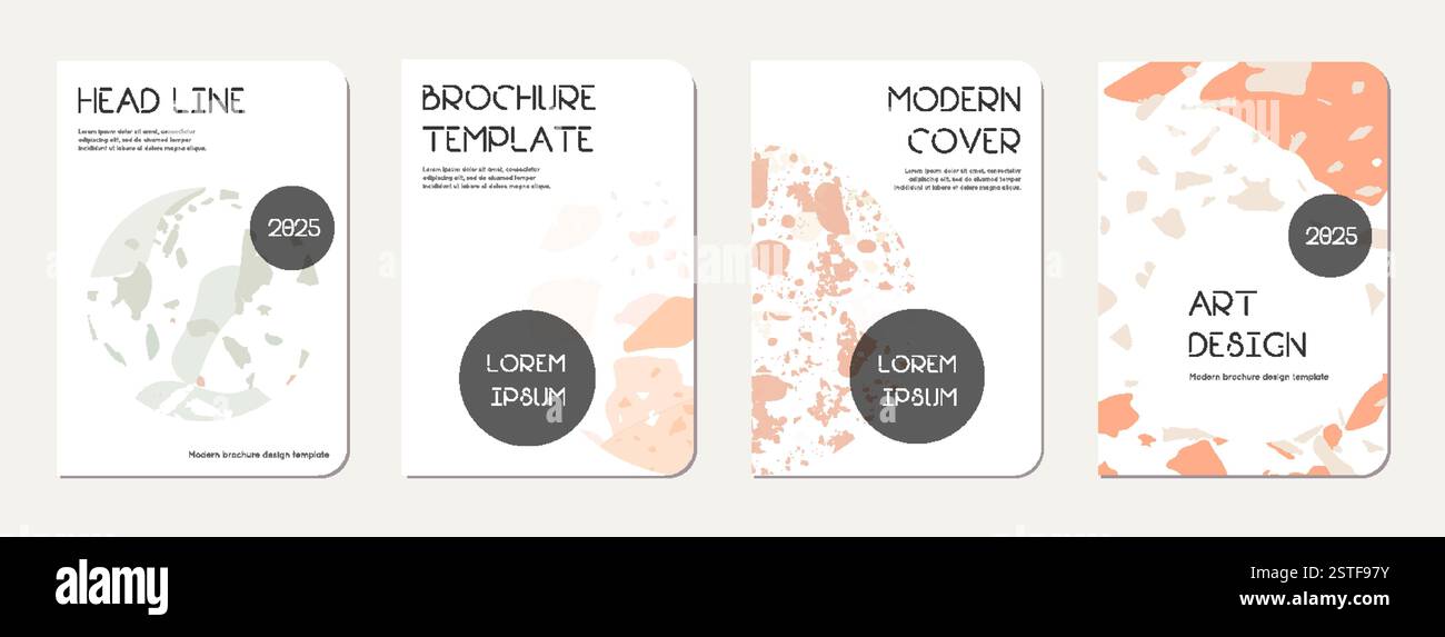 Note book cover design. Terrazzo abstract background made of natural ...