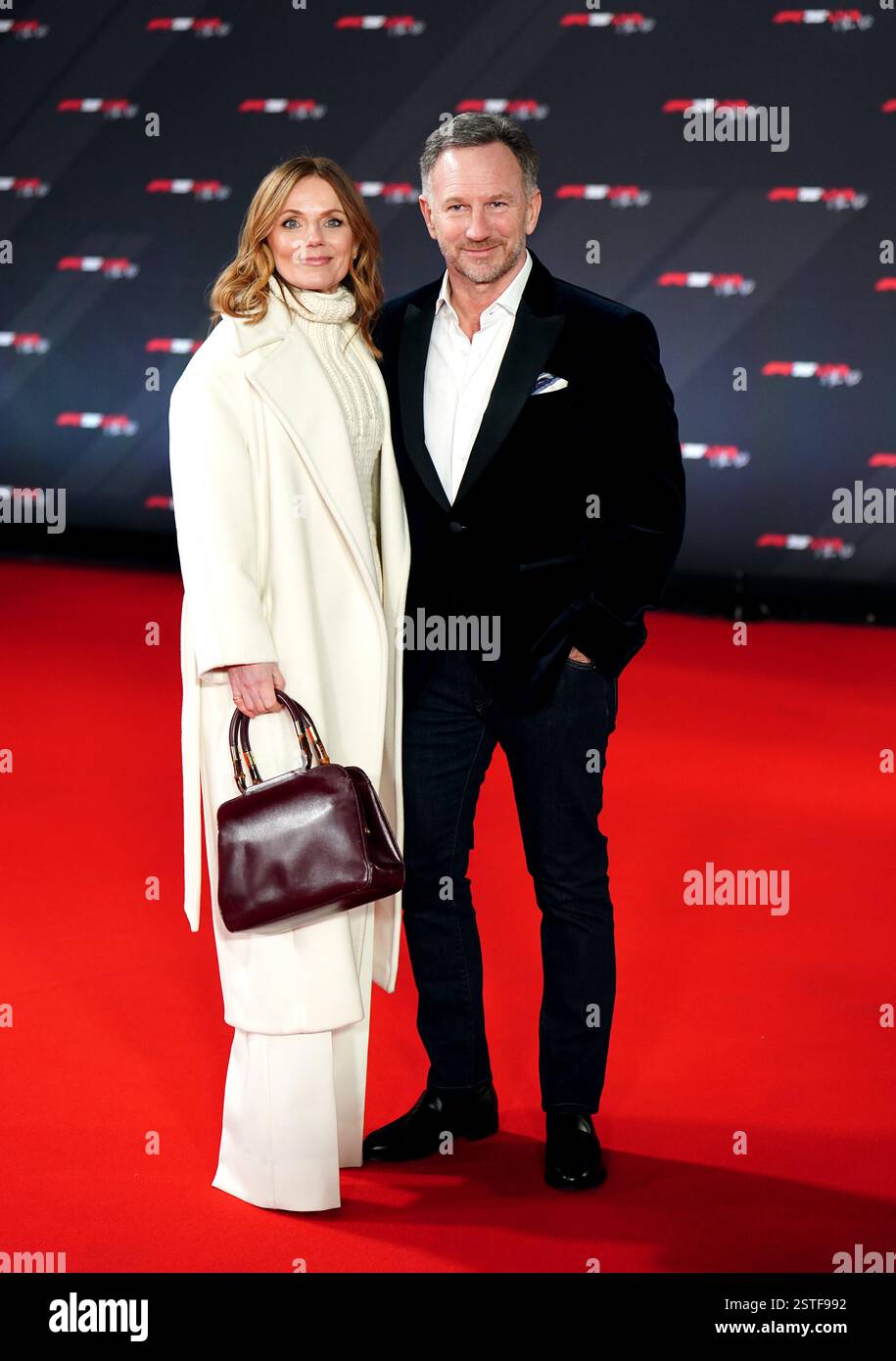 Red Bull team principal Christian Horner with his wife Geri (left) on ...