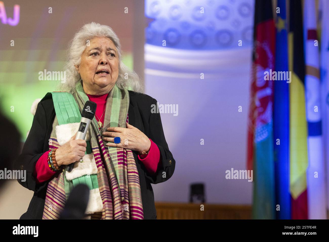 Mahbouba Liege, Belgium. 18th Feb, 2025. Afghan activist Mahbouba Seraj pictured ...