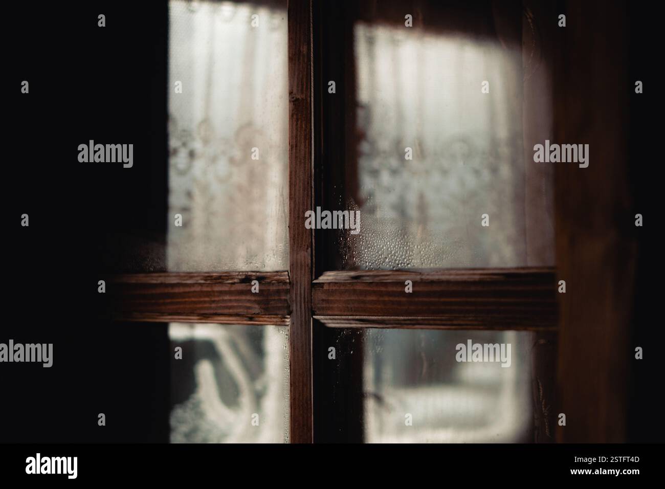 Wooden Window with Soft Light Reflection Stock Photo - Alamy
