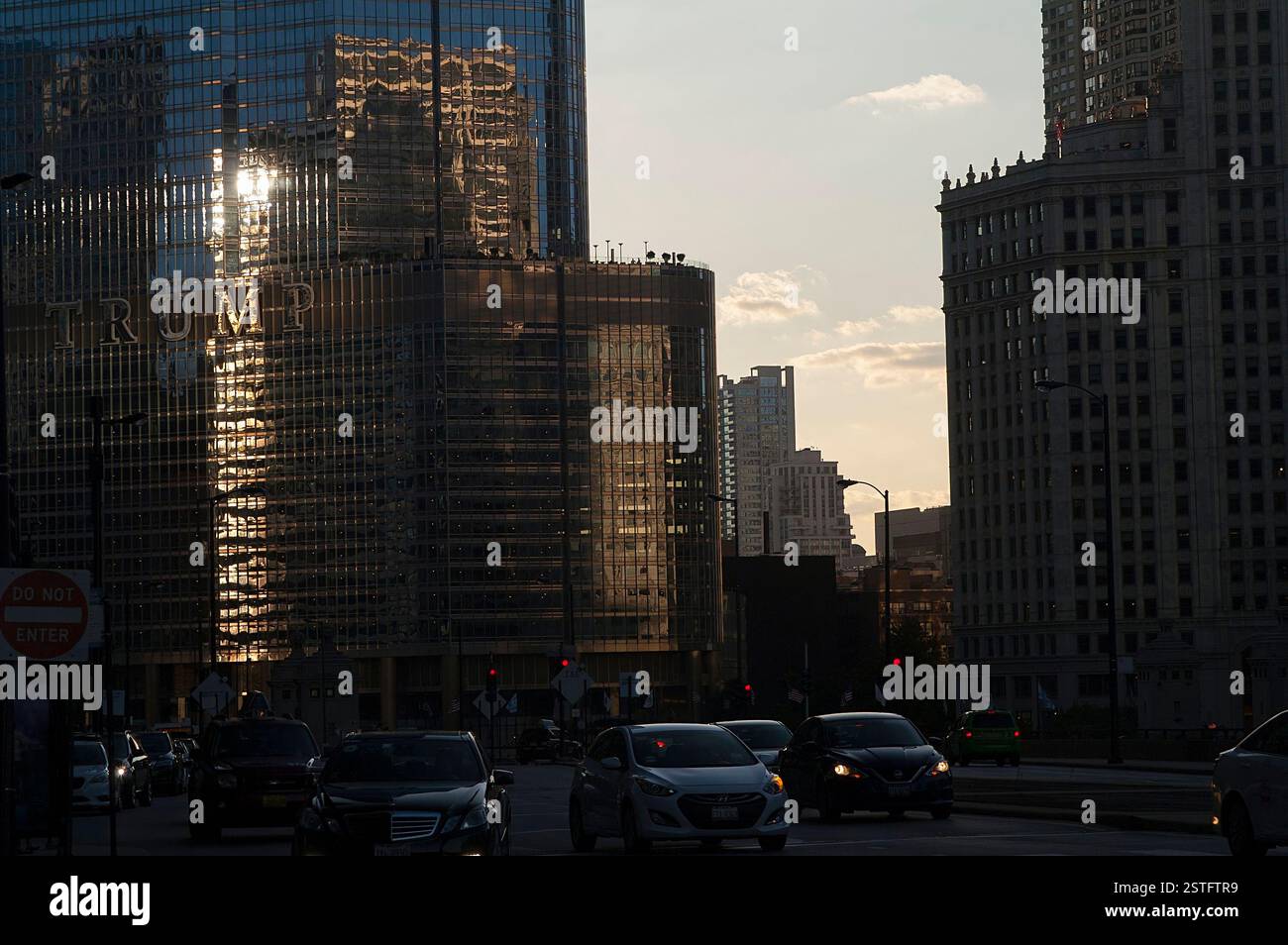 Chicago Loop, Illinois, USA; city center, downtown; Trump International ...