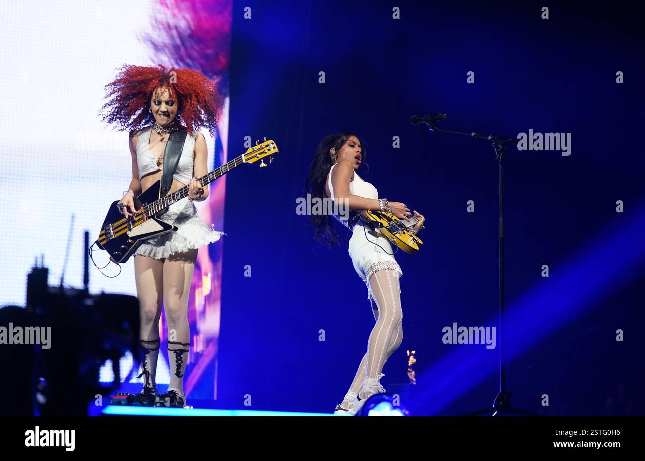 Nova Twins perform during the Mobo Awards at the Utilita Arena ...