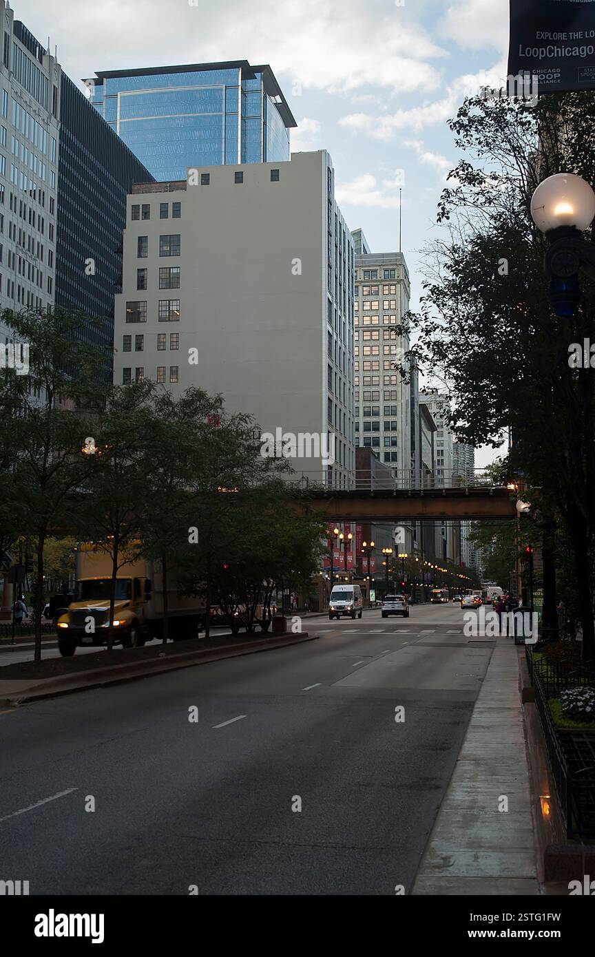 Chicago, Illinois, USA; Loop One of the streets in the center with a ...