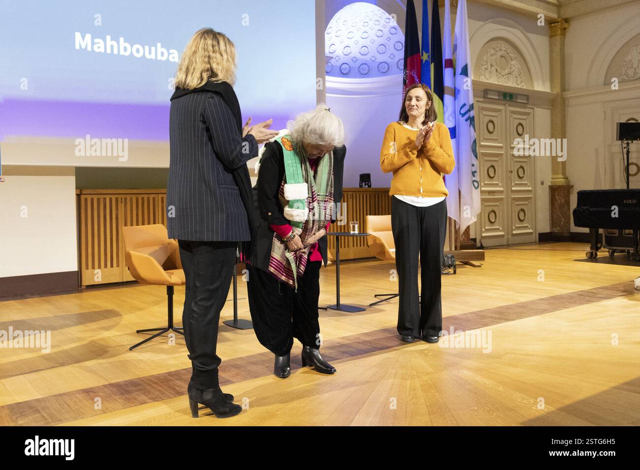 Liege, Belgium. 18th Feb, 2025. ULiege rector Anne-Sophie Nyssen ...