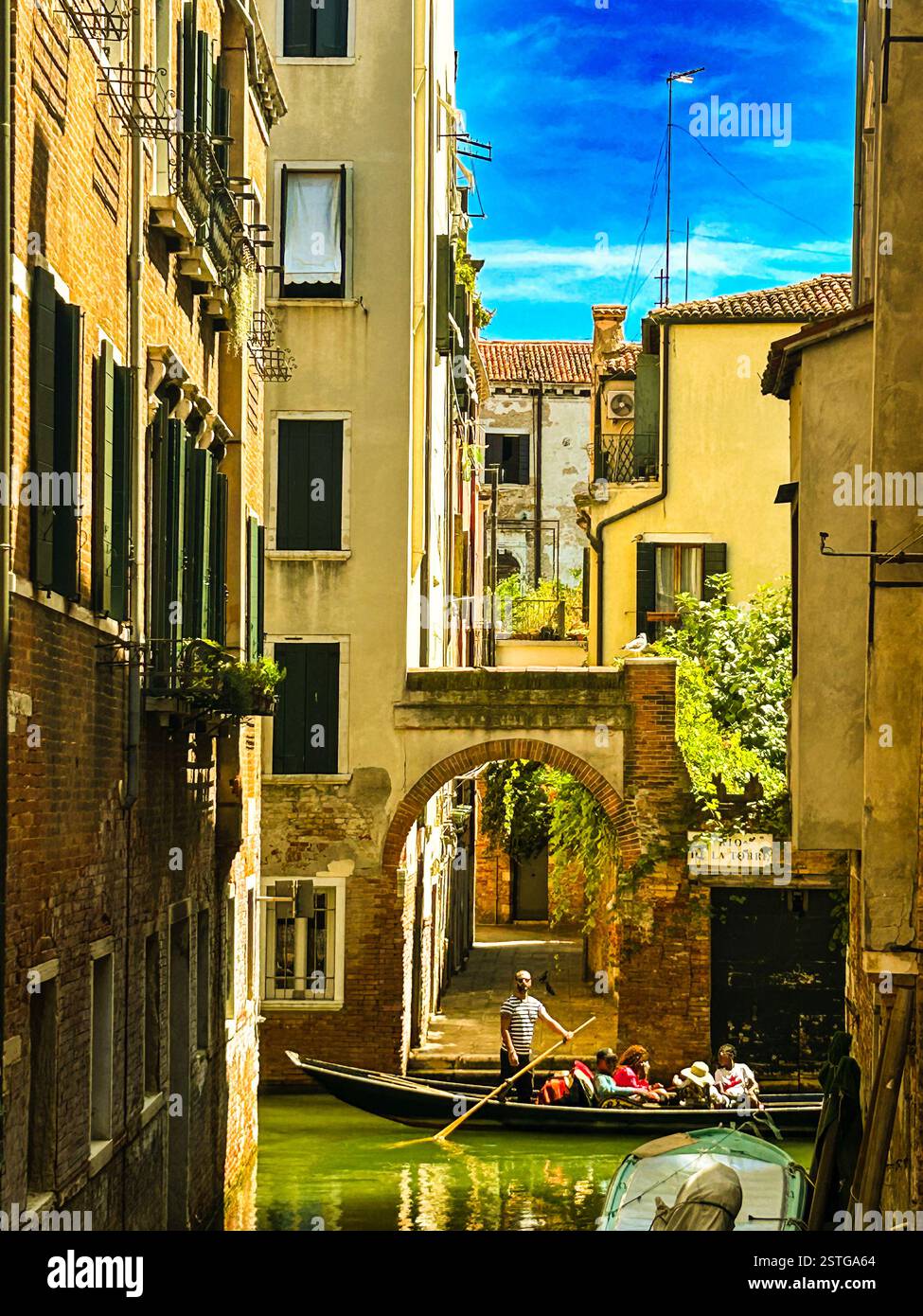 Venice (Venezia) gondola on the water - Smartphone Captured Stock Image