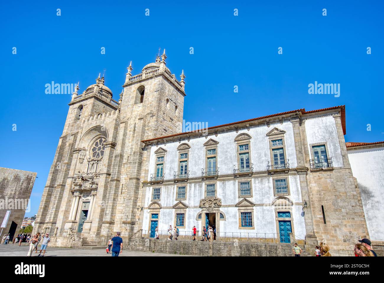 Exterior of the 12th century Se do Porto or Porto Cathedral in Porto ...