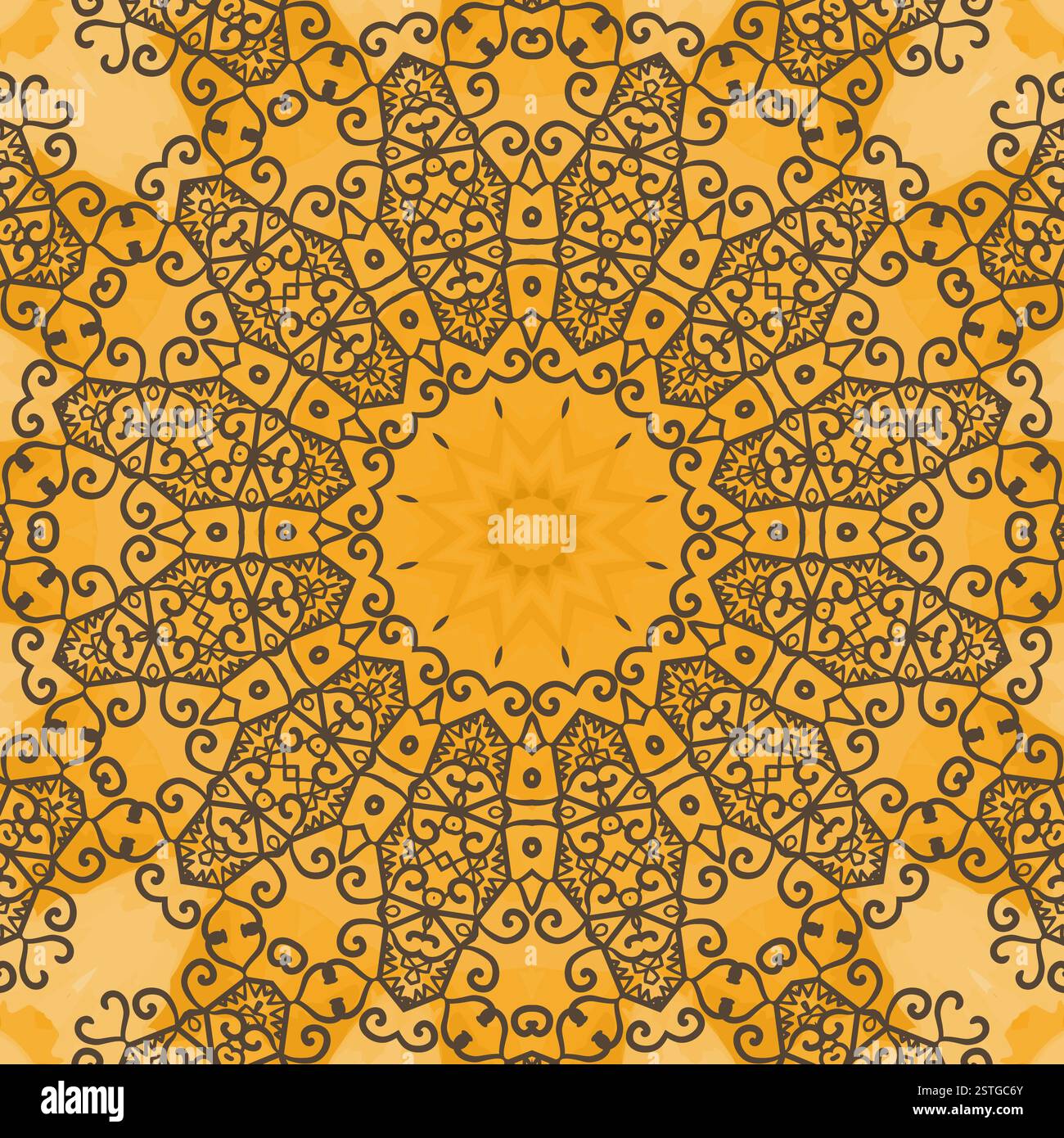 Yoga Ornament, kaleidoscopic floral, mandala yantra. Seamless ornament lace.Oriental vector pattern. Islamic,Arabic, Indian, Tur Stock Photo
