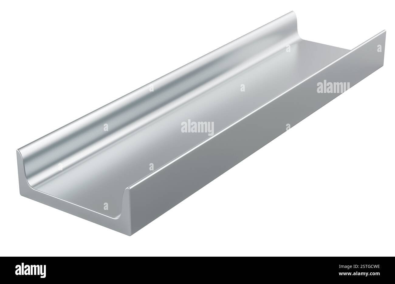 Channel Render Steel Channel Profile, 3D rendering isolated on white background Stock ...