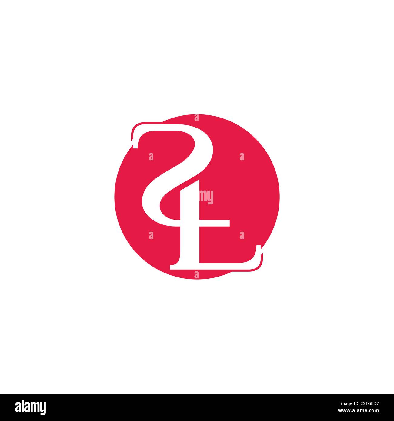 letters zt circle negative space simple logo vector Stock Vector