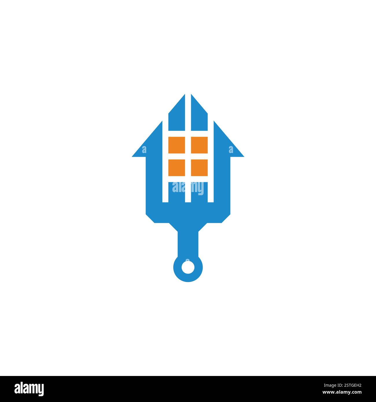 paintbrush home stripes window colorful logo vector Stock Vector