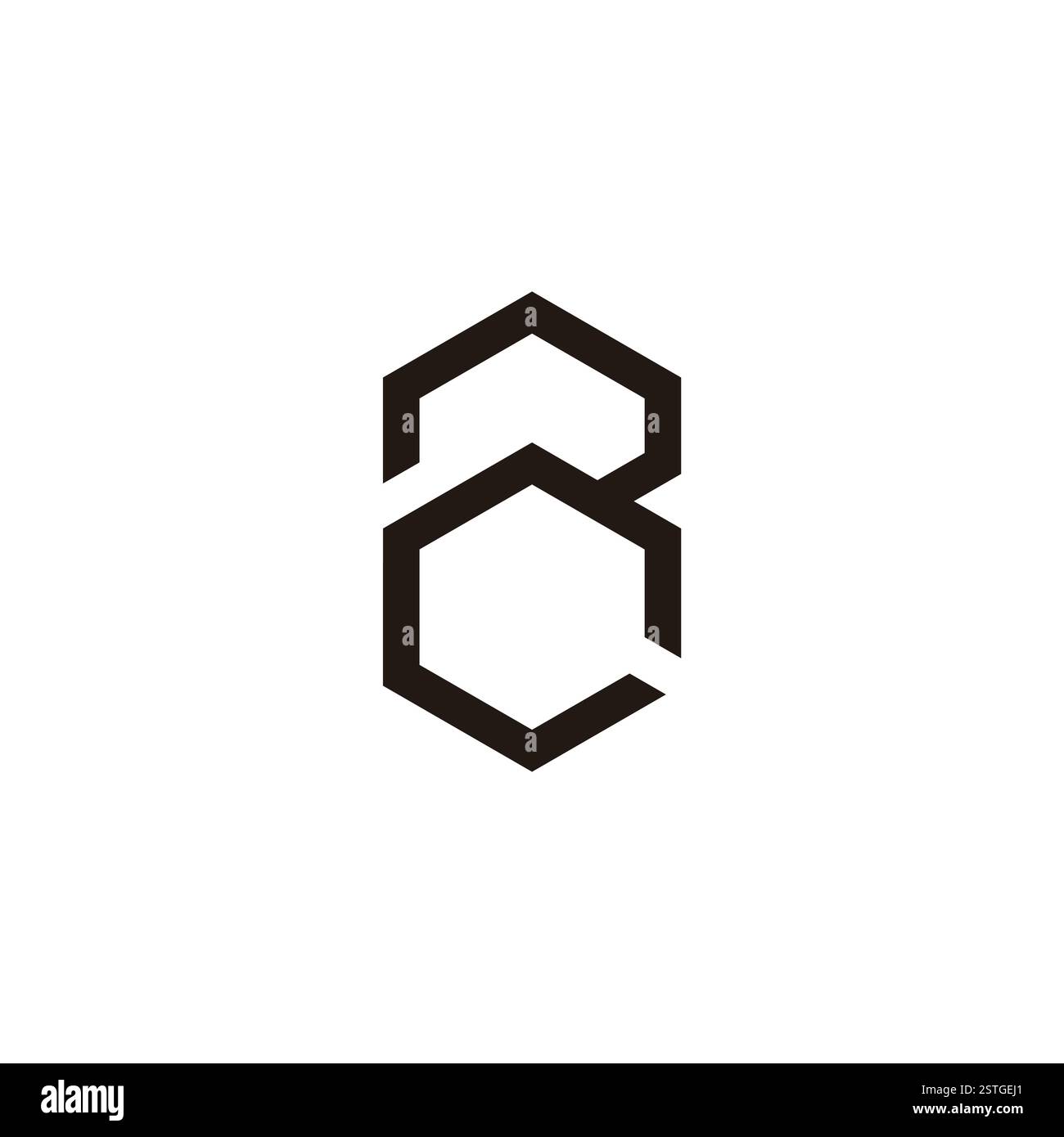 letters bc hexagonal simple geometric logo vector Stock Vector