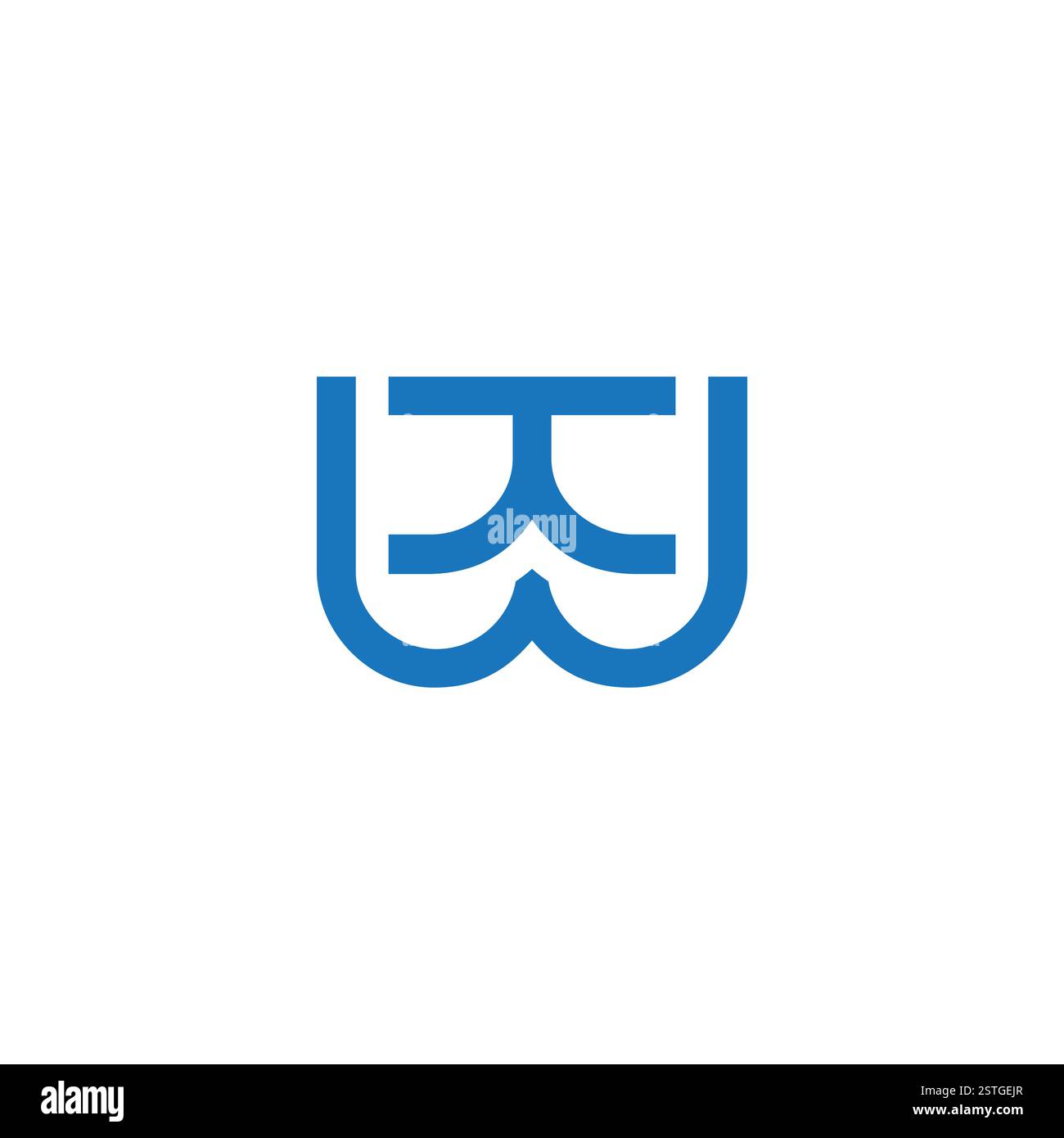 letters wt water simple geometric line abstract logo vector Stock Vector