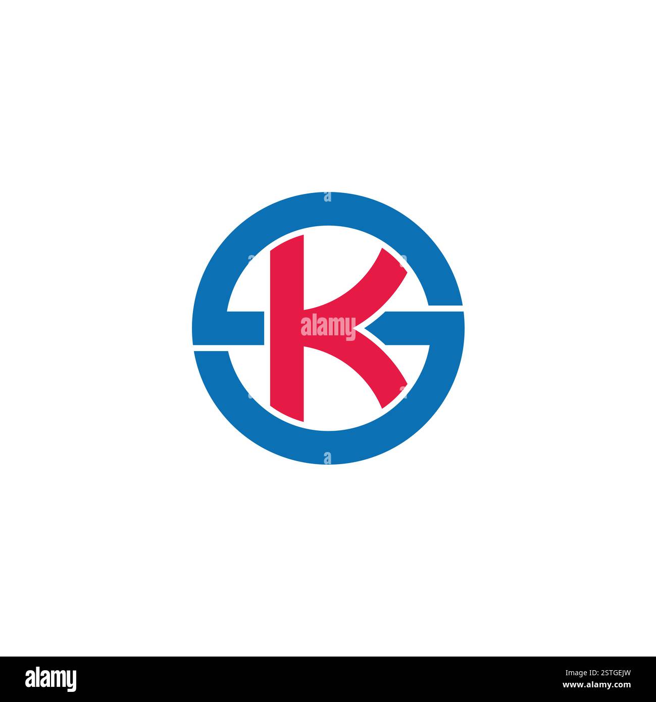 letters sk colorful circles simple geometric logo vector Stock Vector