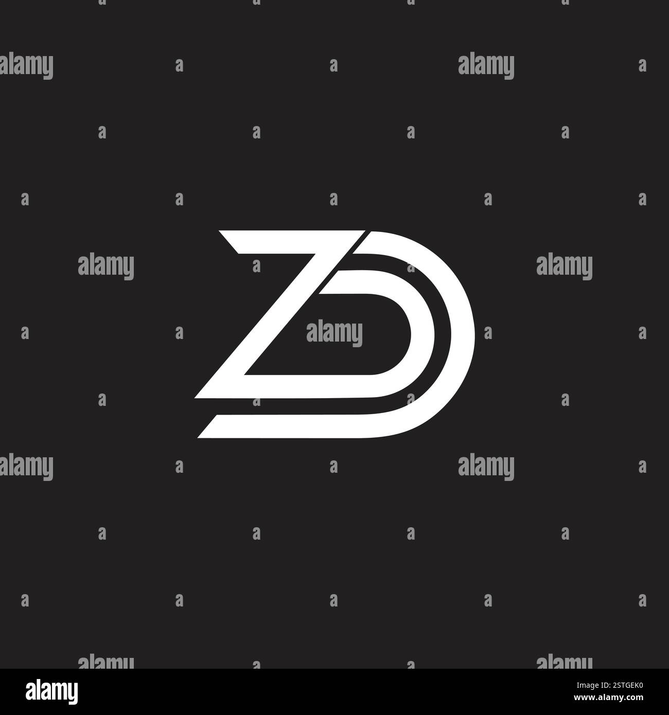 letters dz fast run motion logo vector Stock Vector