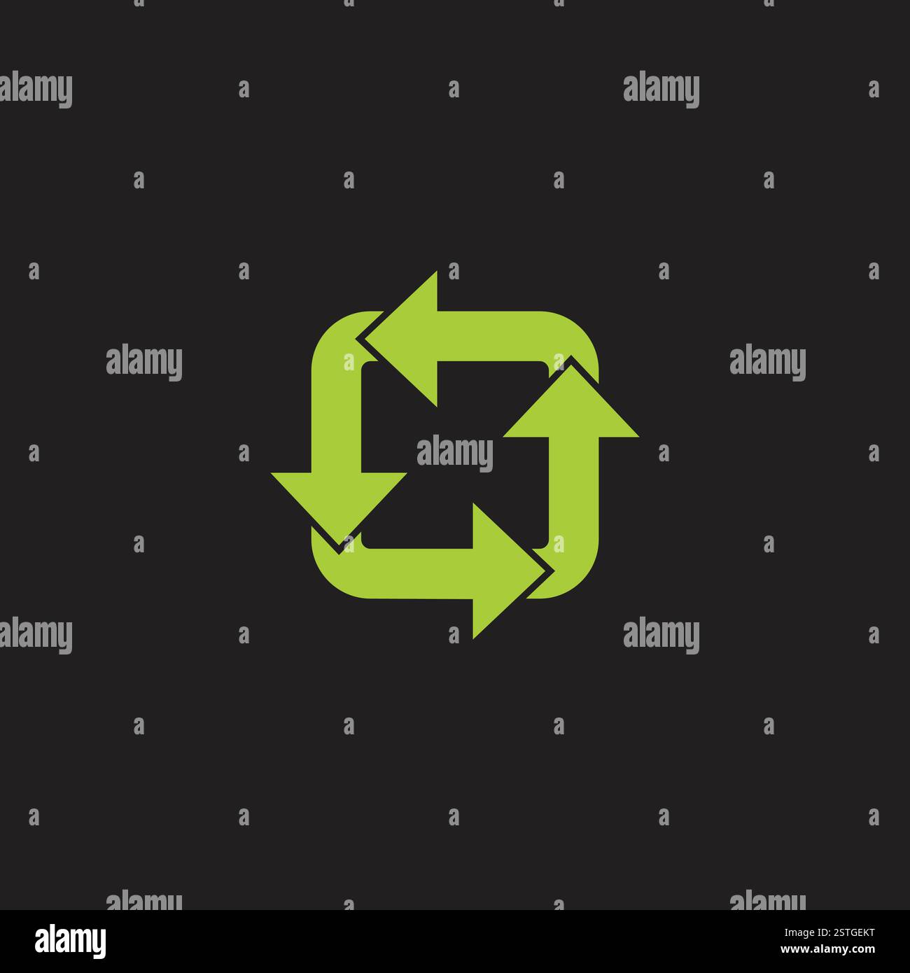 squares overlapping green recycles arrow vector Stock Vector