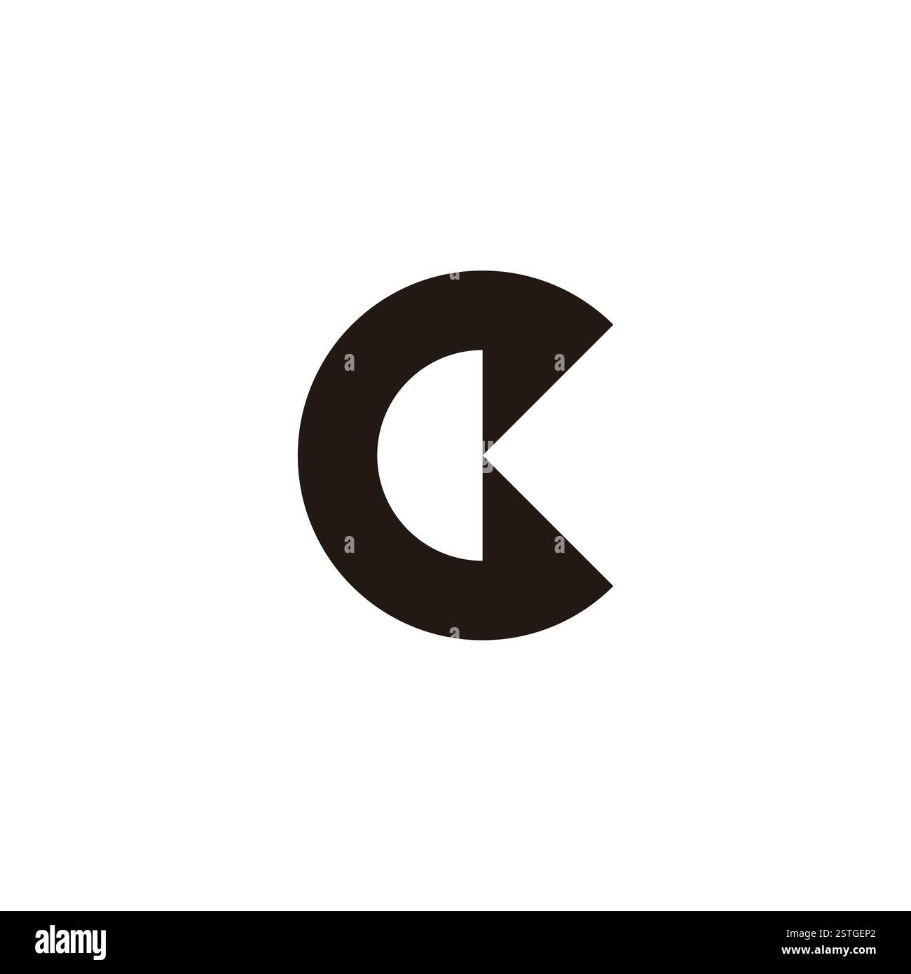 letter ck simple round abstract geometric logo vector Stock Vector