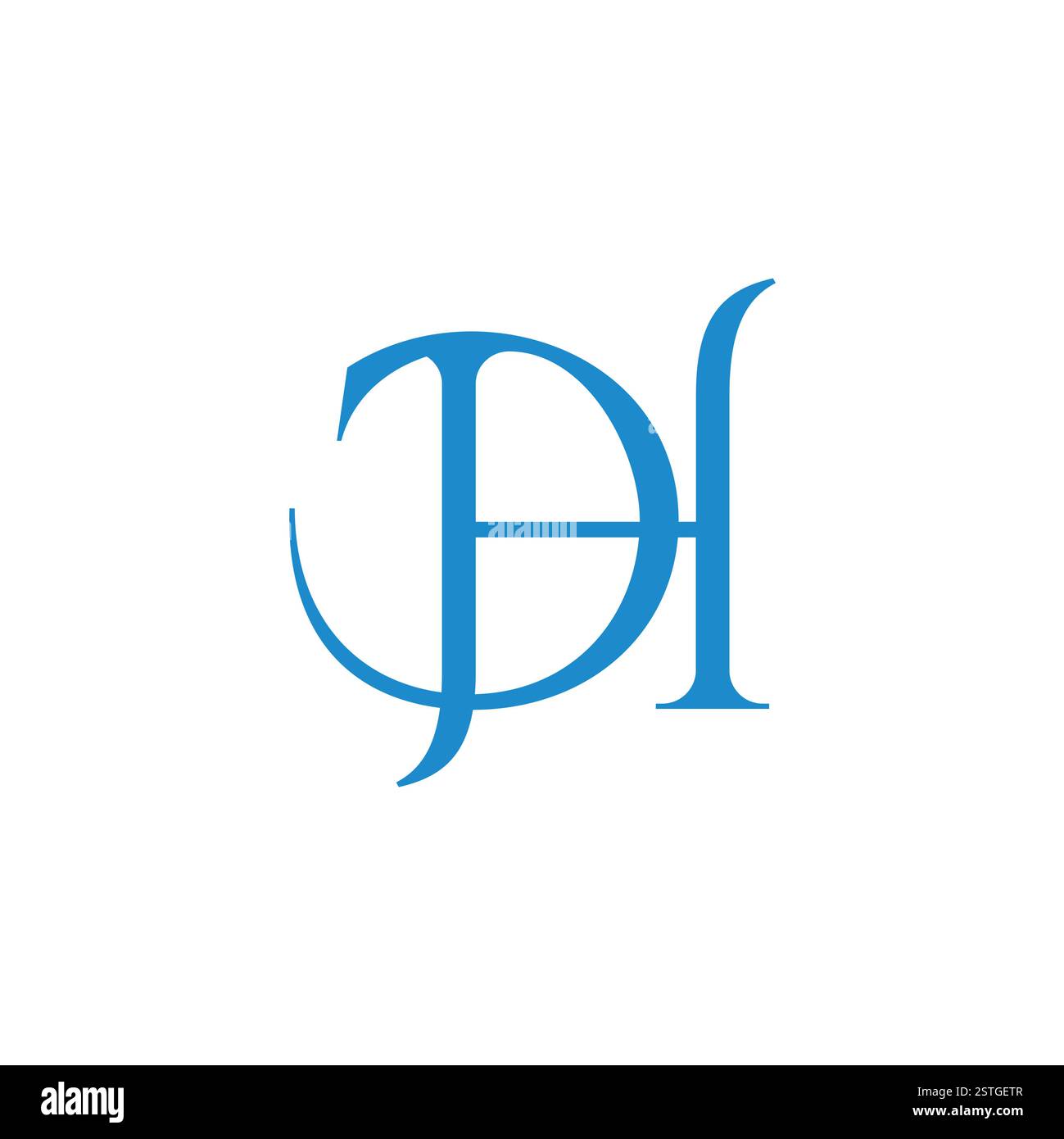 letters ph dh linked elegant thin logo vector Stock Vector