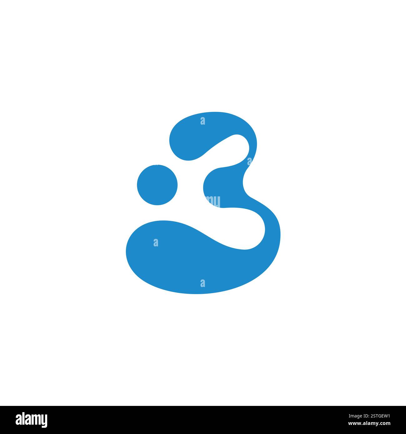 letters b water dot curves simple geometric logo vector Stock Vector