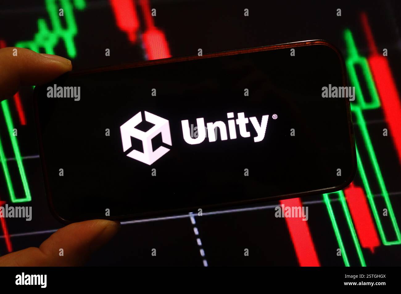 In this photo illustration, the Unity Software company logo is seen ...