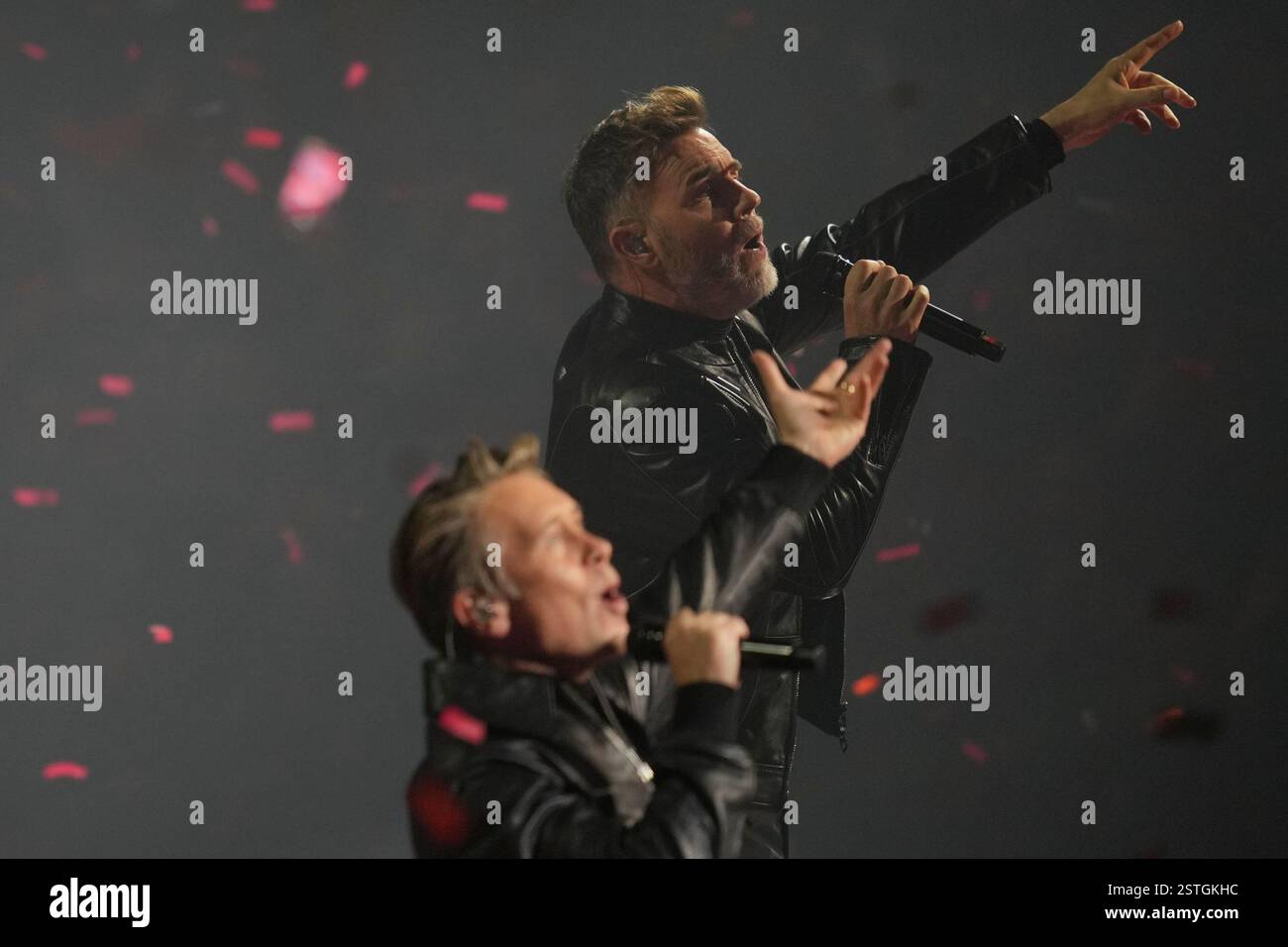 Take that perform during the F1 75 Live launch event at the O2 arena in ...